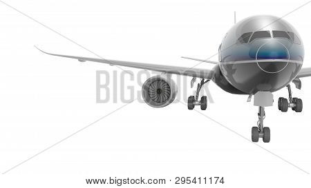 Aviation Passenger Plane Isolated 3d Render On White Background No Shadow