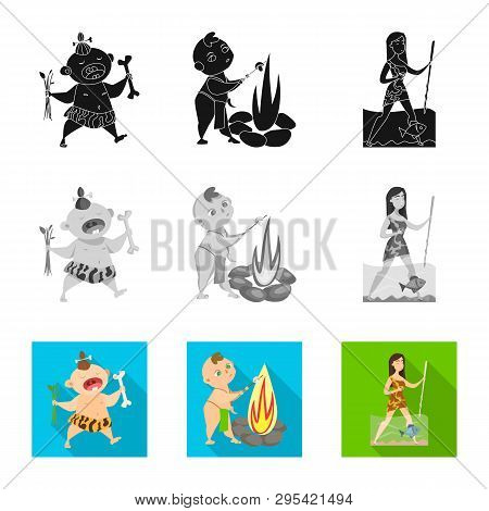 Vector Design Of Evolution  And Prehistory Sign. Set Of Evolution  And Development  Stock Symbol For