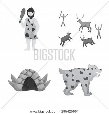 Vector Illustration Of History And Era Sign. Set Of History And Neolithic Stock Symbol For Web.