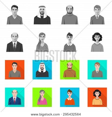 Vector Design Of Hairstyle And Profession  Symbol. Set Of Hairstyle And Character  Stock Vector Illu