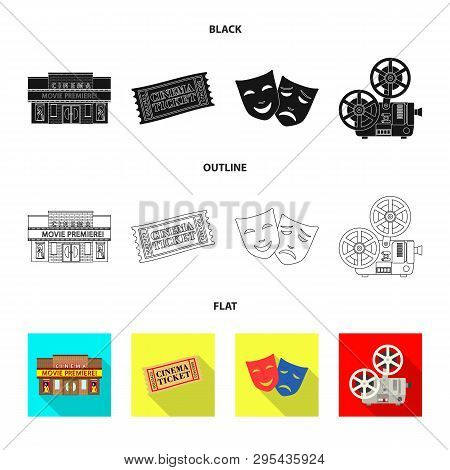 Vector Design Of Television And Filming Symbol. Set Of Television And Viewing Stock Vector Illustrat