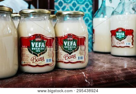Turkey, Istanbul - 17 March, 2019: Vefa Bozacisi. Turkish Beverage, Made From Maize And Fermented Wh