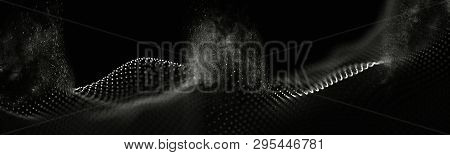 Abstract Red Geometrical Background . Connection Structure. Science Background. Futuristic Technolog