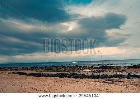 Nimbostratus Cloud  Floating Over The Ocean In Morning