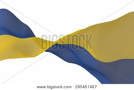 The Flag Of Ukraine On A White Background. National Flag And State Ensign. Blue And Yellow Bicolour.