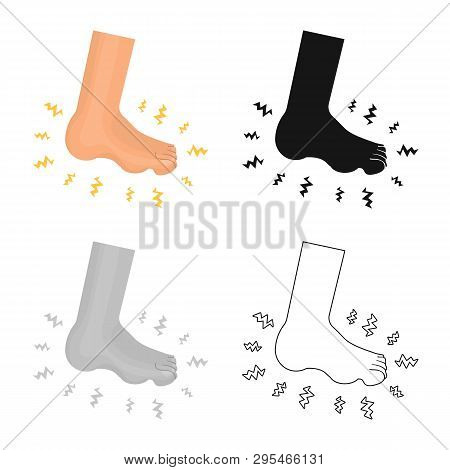 Isolated Object Of Foot  And Flatfoot  Icon. Set Of Foot  And Anatomy  Vector Icon For Stock.