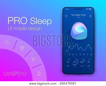 Mobile Phone Application For Analytics. Stock Vector