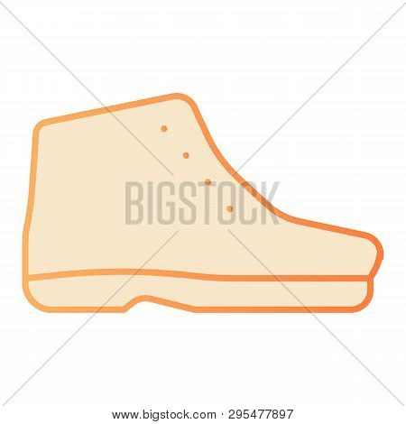 Autamn Boots Flat Icon. Cold Season Boots Orange Icons In Trendy Flat Style. Footwear Gradient Style