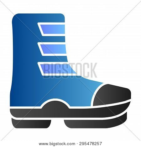 Ski Boot Flat Icon. Boots On Buckle Color Icons In Trendy Flat Style. Footwear Gradient Style Design