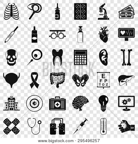 Good Diagnostic Icons Set. Simple Style Of 36 Good Diagnostic Vector Icons For Web For Any Design