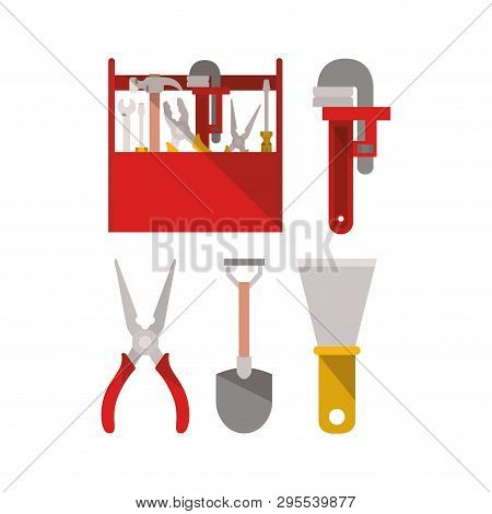 Construction Tools Set Items Vector Illustration Design