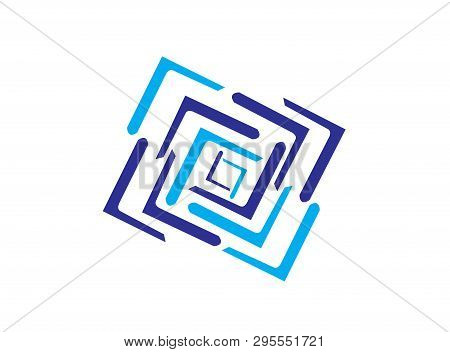 Labyrinth A Squares Icon And Multilines For Logo Design Illustrator, Layers Symbol