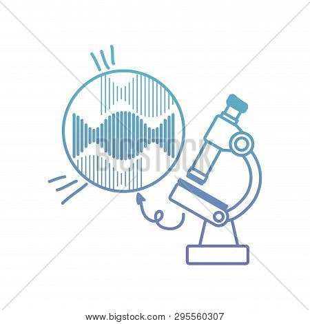 Dna Chain With Microscope Vector Illustration Design