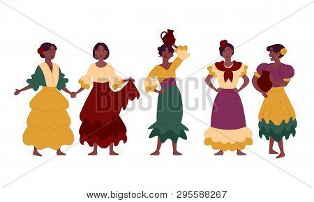 Women In Traditional National Dresses, Festive Clothes