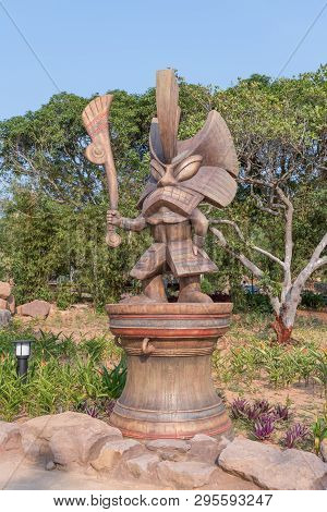 Phu Quoc Island/ Vietnam- March 15 2019: Hon Thom Nature Park - Wooden Sculpture