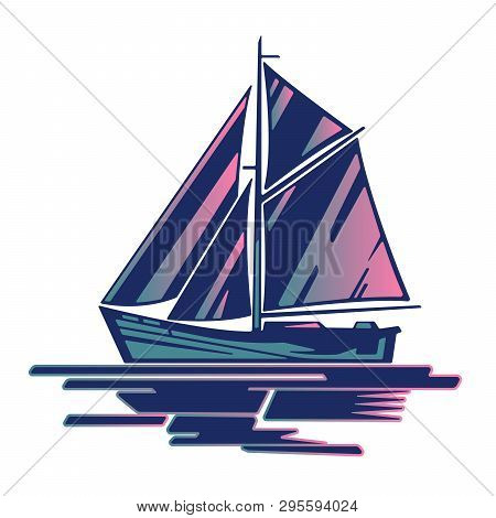 Sailing Boat And Wave Symbol Logo Vector Element Design Icon Template.