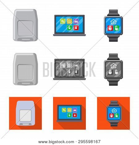 Isolated Object Of Office And House Symbol. Set Of Office And System Stock Symbol For Web.