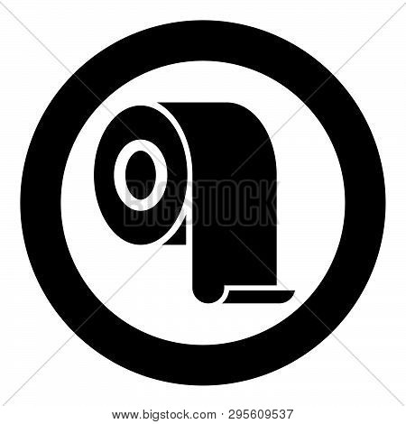 Toilet Paper Roll Rouleau Kitchen Paper Paper Roll Icon In Circle Round Black Color Vector Illustrat