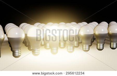 Modern Led Lamp Isolated 3d, Eco Energy Concept, Close Up