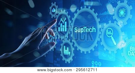 Suptech Regtech Supervisory Regulation Technology Concept On Virtual Screen.