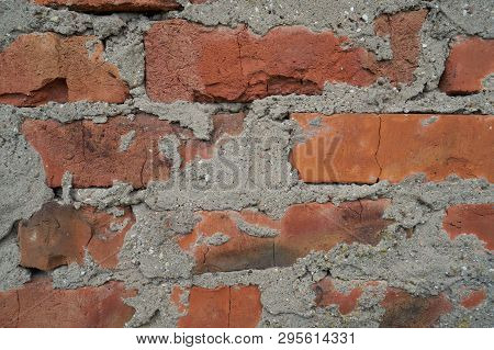 Old Grunge Red Brick Wall Texture Useful As A Background