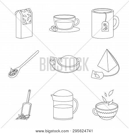 Vector Illustration Of Food And Natural  Logo. Set Of Food And Black  Stock Vector Illustration.