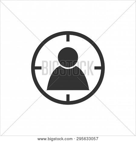 Audience, People Target Icon. Vector Illustration, Flat Design.
