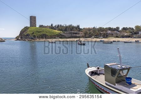 Nea Fokea, Kassandra,  Greece - March 31, 2019: Panorama Of Town Of Nea Fokea, Kassandra, Chalkidiki