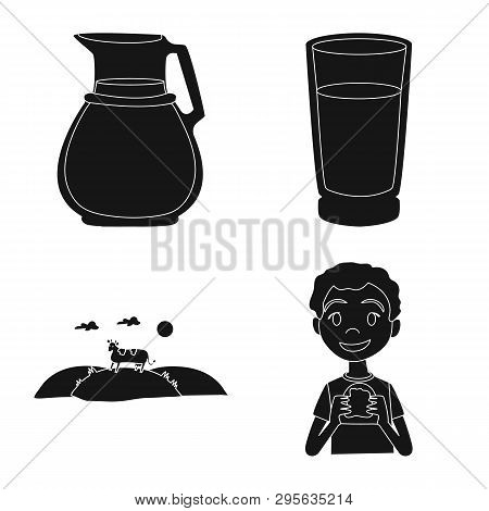 Vector Design Of Diet And Farm Logo. Set Of Diet And Dairy Stock Vector Illustration.