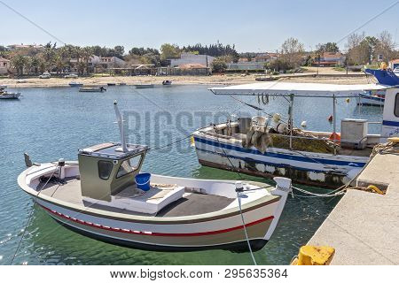 Nea Fokea, Kassandra,  Greece - March 31, 2019: Panorama Of Town Of Nea Fokea, Kassandra, Chalkidiki
