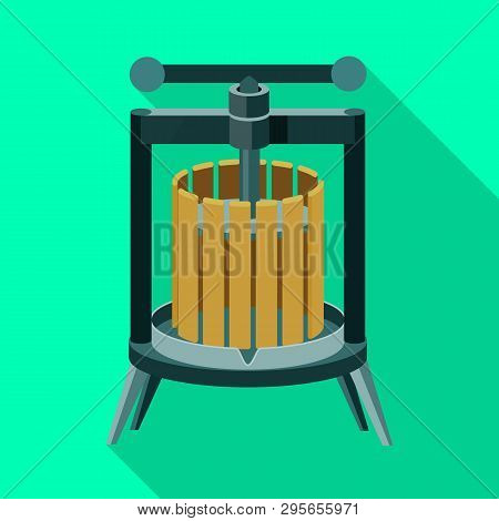 Vector Design Of Wine And Press Logo. Set Of Wine And Making Vector Icon For Stock.