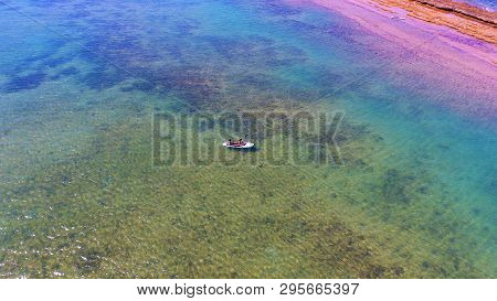 Aerial View Of Arraial Dajuda Beach, Porto Seguro, Bahia, Brazil. Beauty Landscape With Several Palm