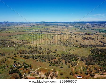 Aerial View Of The Regional Country City Of Bathurst From Mount Panorama Home Of Australia Most Famo