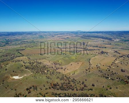 Aerial View Of The Regional Country City Of Bathurst From Mount Panorama Home Of Australia Most Famo