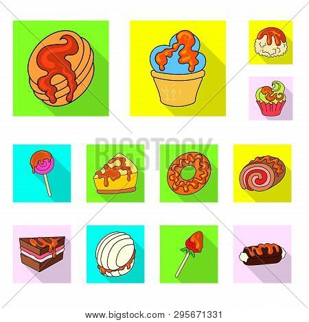 Vector Design Of Confectionery And Culinary Icon. Set Of Confectionery And Colorful Vector Icon For 