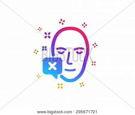 Face Declined Icon. Human Profile Sign. Facial Identification Error Symbol. Dynamic Shapes. Gradient