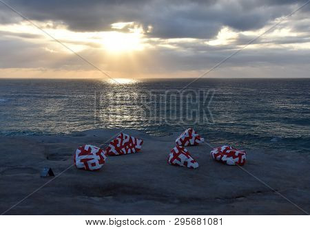Sydney, Australia - Oct 27, 2018. Wendelin Pressl: Orientierungshilfe. Sculpture By The Sea Along Th