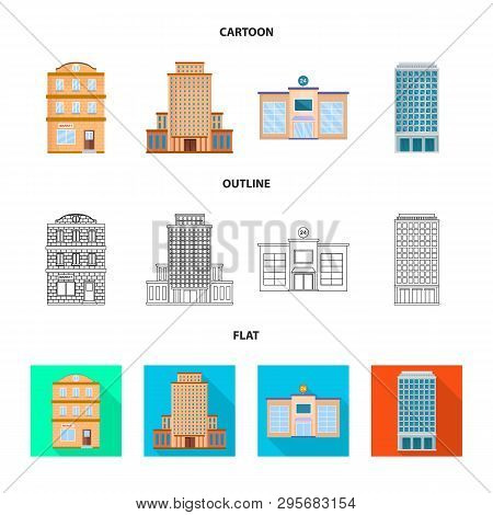 Vector Design Of Municipal And Center Logo. Set Of Municipal And Estate   Vector Icon For Stock.