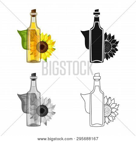 Vector Illustration Of Sunflower And Food  Icon. Set Of Sunflower And Pure  Stock Vector Illustratio