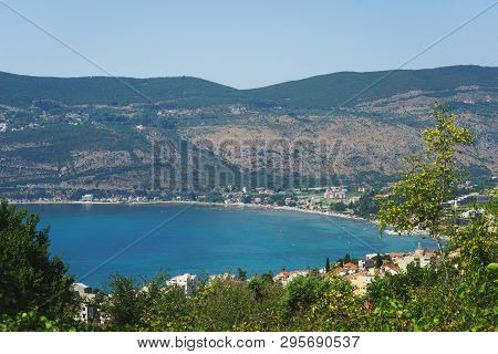 Boko-kotorska Bay In Montenegro. Small Old Town By The Sea. Mediterranean Seascape: Cozy Town With O