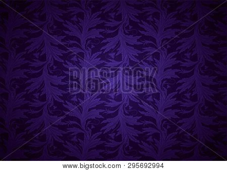 Ultra Violet, Amethystine Background, Royal, Vintage With Classic Floral Baroque Pattern, Rococo Wit