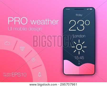 Mobile Phone Application For Analytics. Stock Vector