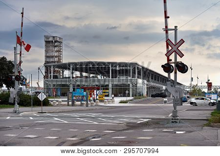 Montreal, Canada - September 3, 2018: View Of Old Port Of Montreal French: Vieux-port De Montreal - 