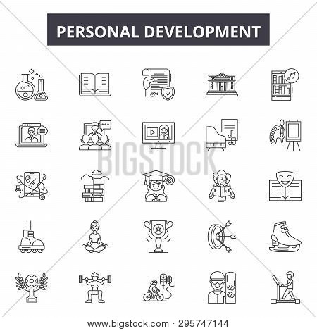 Personal Development Line Icons, Signs Set, Vector. Personal Development Outline Concept, Illustrati