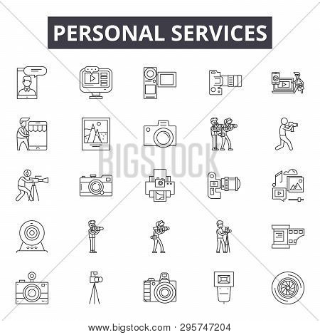 Personal Services Line Icons, Signs Set, Vector. Personal Services Outline Concept, Illustration: Se