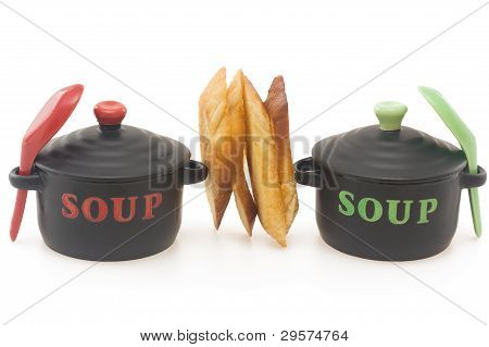 Soup Break,  Isolated On White