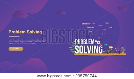 Problem Solving Business Concept With Big Word Text And Team People For Website Template Landing Hom