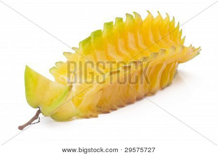 Cut Starfruit, Carambola Isolated On White