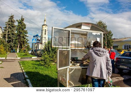 Borovsk, Russia - September 2015: Street Library In The City Of Borovsk. Book Exchange