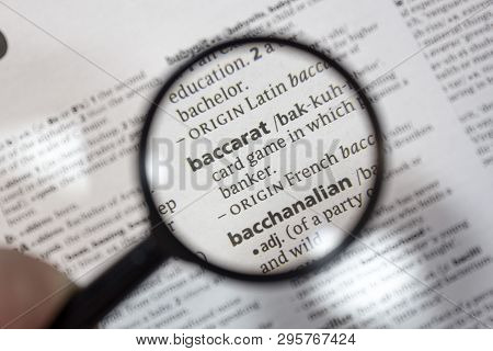 The Word Of Phrase Baccarat In A Dictionary.